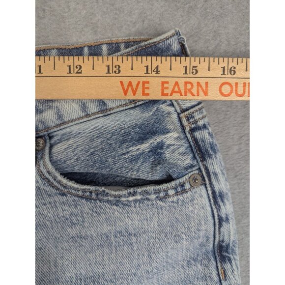 American Eagle Jeans Womens Size 6 Blue Mom Straight Distressed Whiskers Casual - Picture 6 of 16